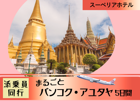 チャイナエアラインで行く　まるごとバンコク・アユタヤ5日間（スーペリアホテル）【熊本発着】安心の添乗員同行